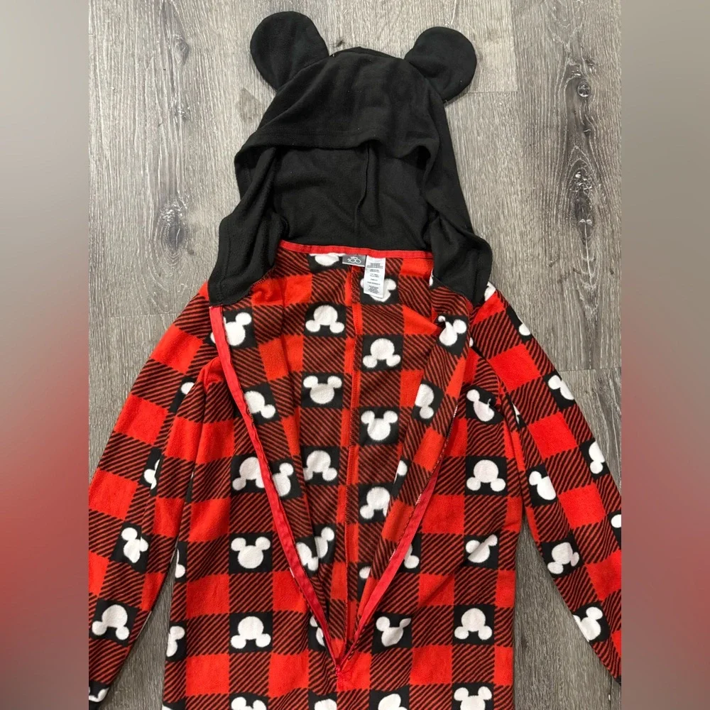 Disney Mickey Mouse Red and Black Adult One Piece Pajama Onesie - Picture 4 of 5